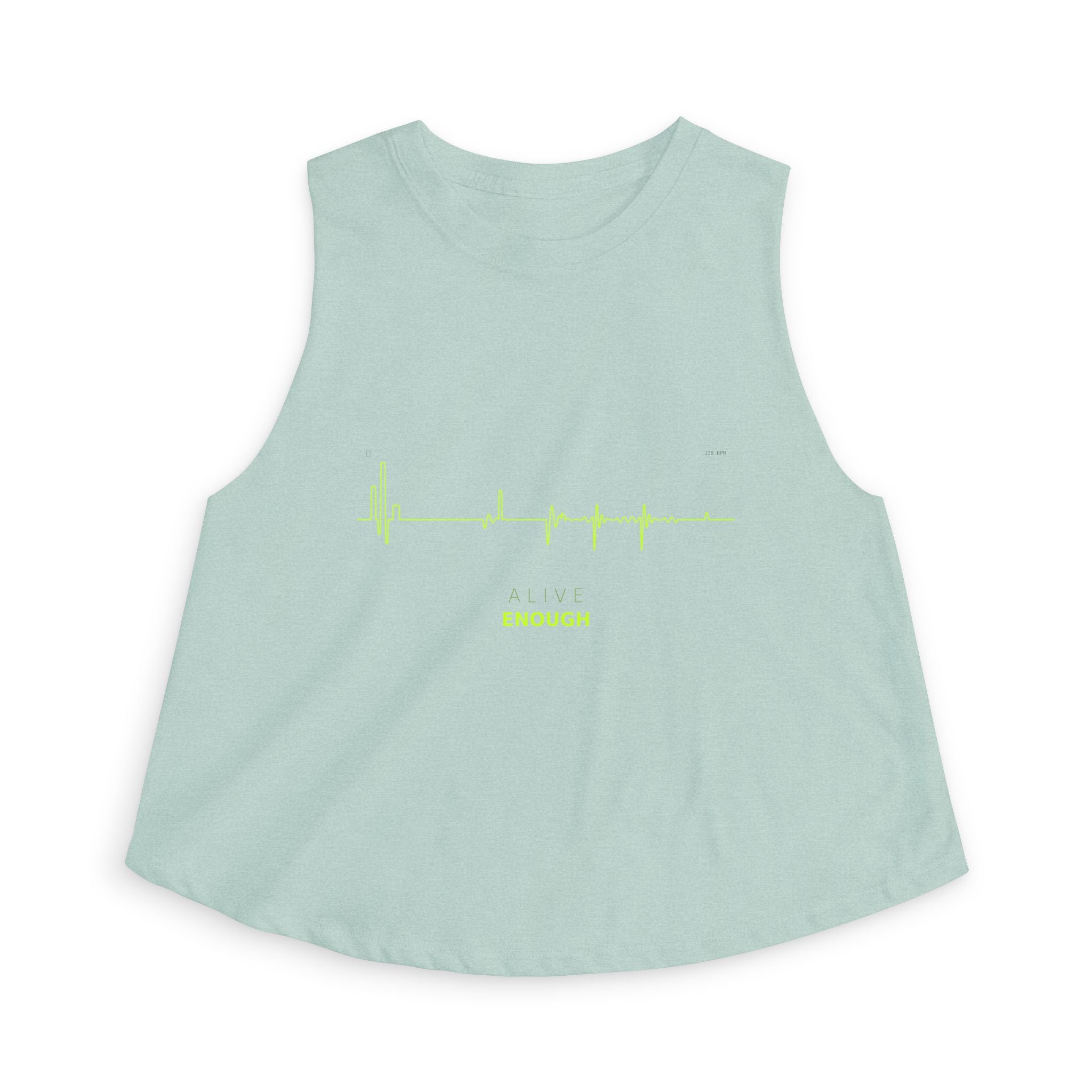 Alive Enough Crop Top — Techno Heartbeat Graphic Crop Tee | VOSKT
