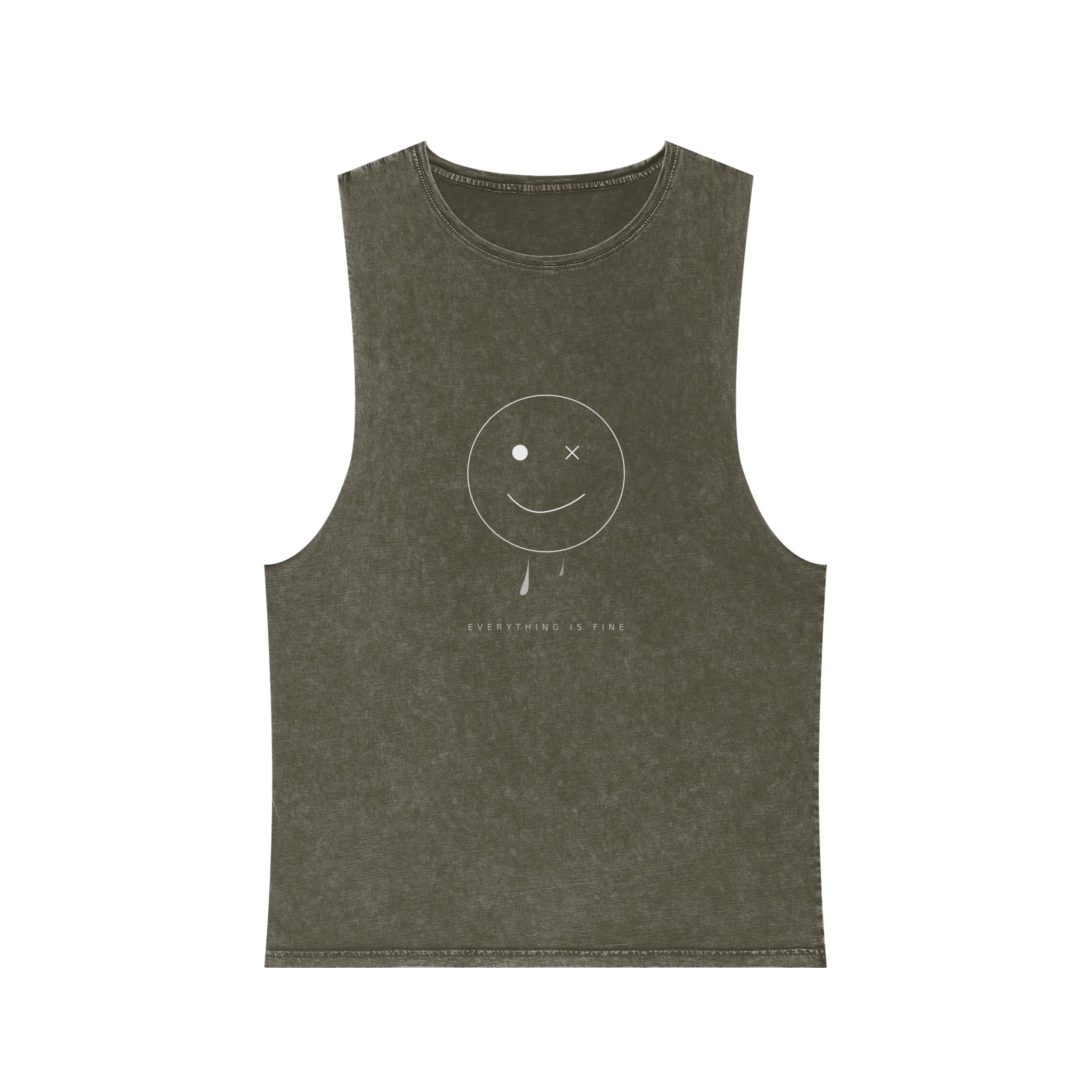 Everything Is Fine Tanktop — Stonewash Graphic Tank | VOSKT