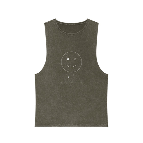 Everything Is Fine Tanktop — Stonewash Graphic Tank | VOSKT