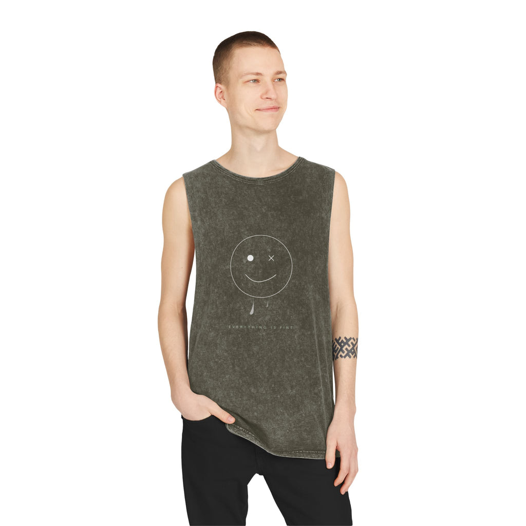 Everything Is Fine Tanktop — Stonewash Graphic Tank | VOSKT