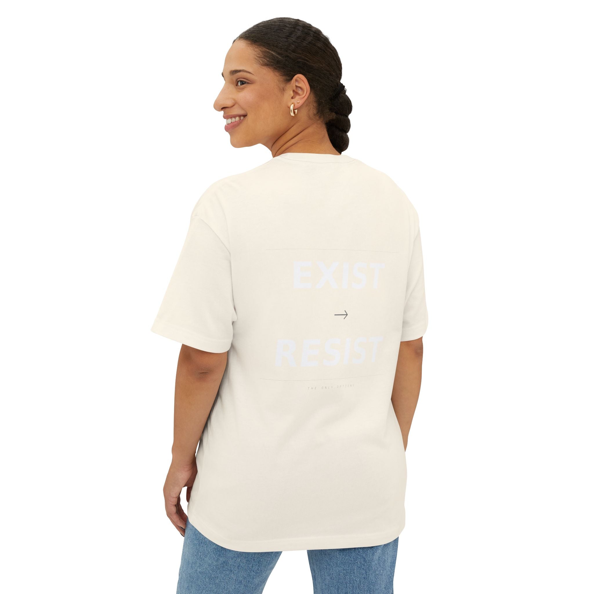 Exist → Resist Oversized Tee — Statement Typography T-Shirt | VOSKT