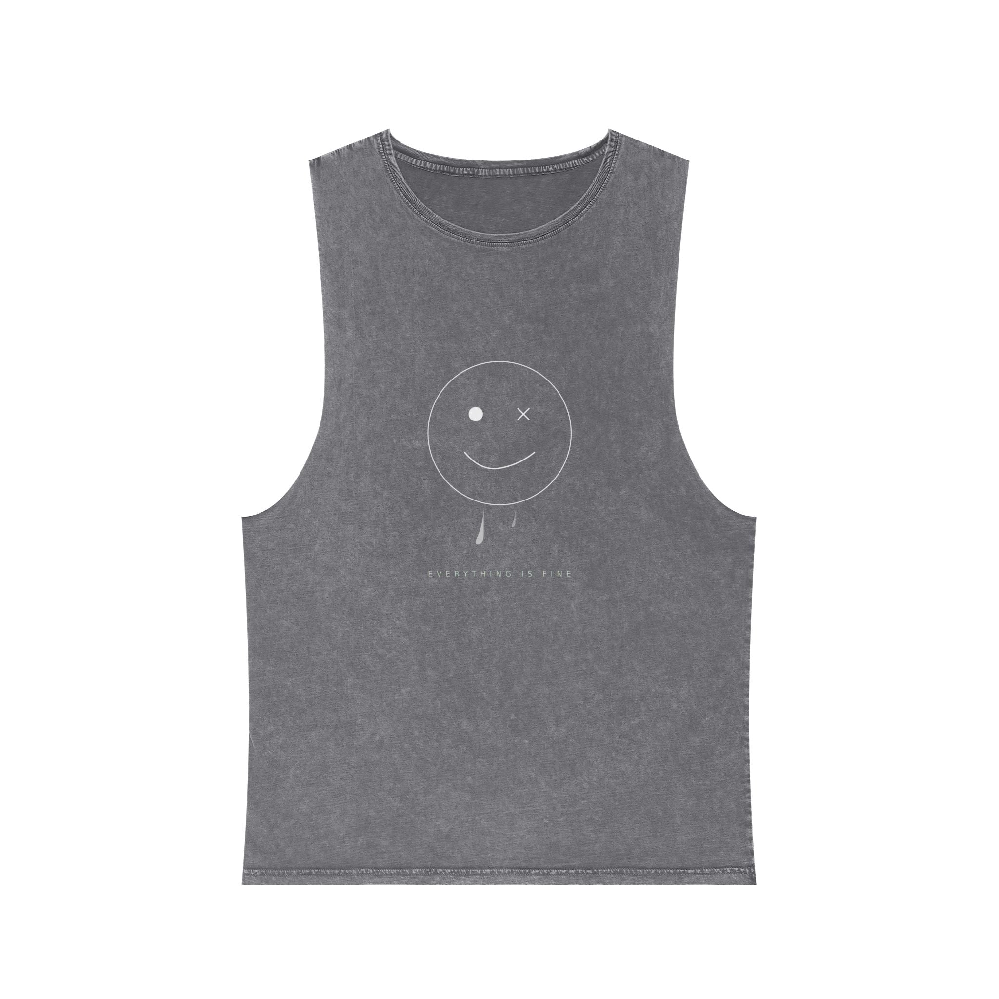 Everything Is Fine Tanktop — Stonewash Graphic Tank | VOSKT