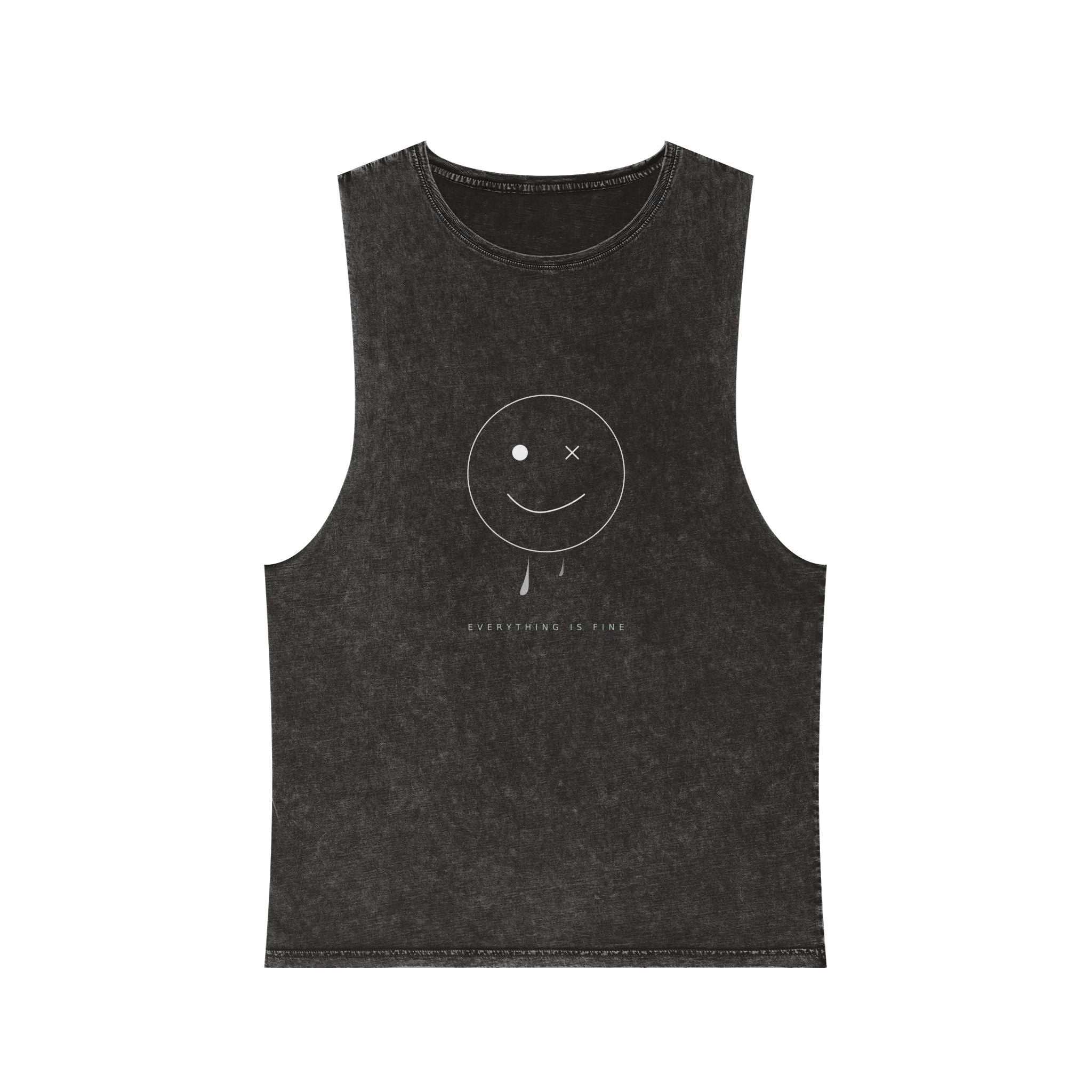 Everything Is Fine Tanktop — Stonewash Graphic Tank | VOSKT